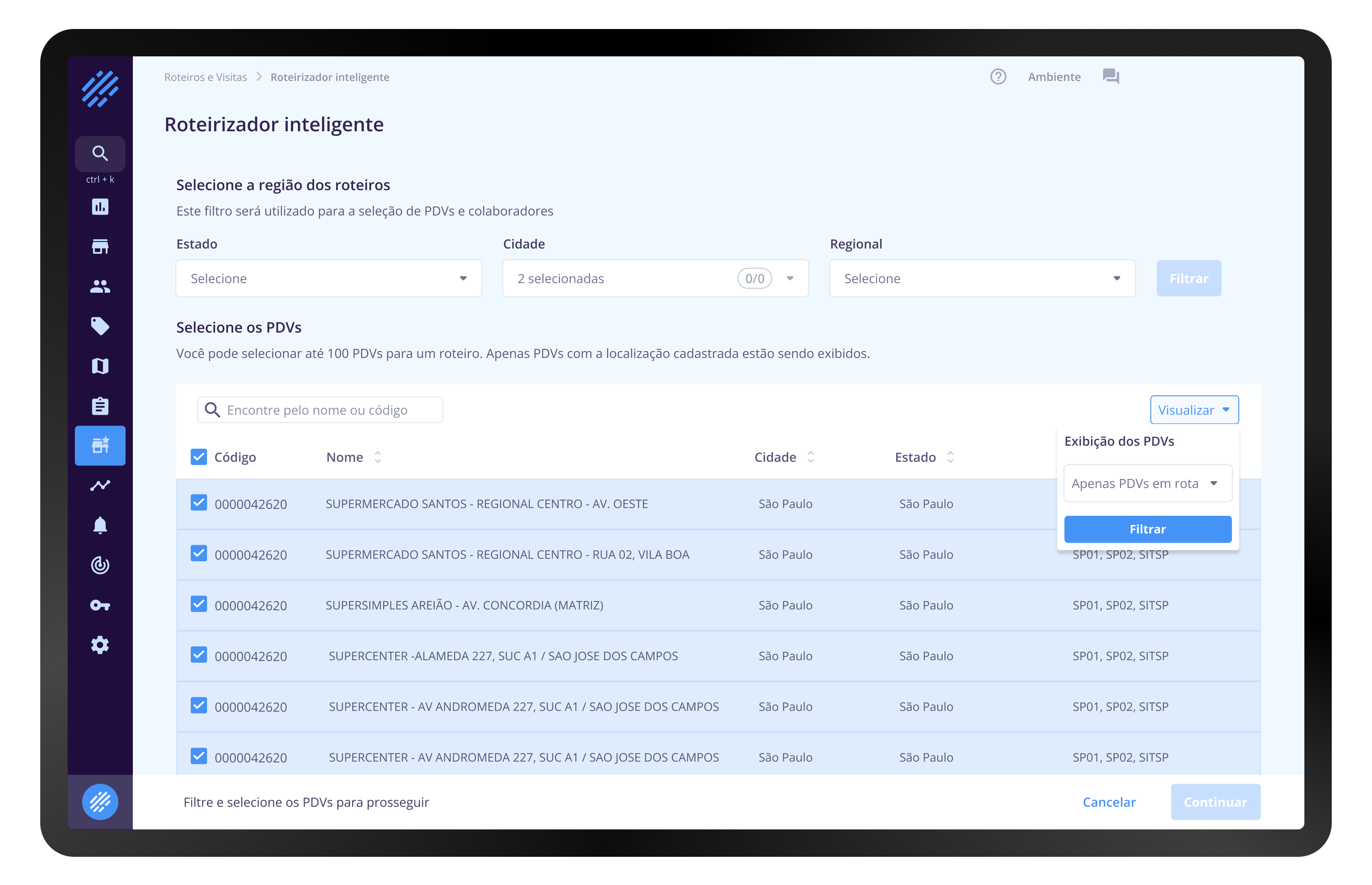 Intelligent Route Planner Interface